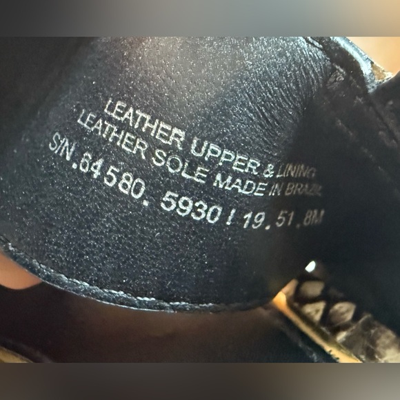 Tory Burch Metal Miller Snake Print Two Band Sandal 8M Gold Logo - Picture 13 of 13